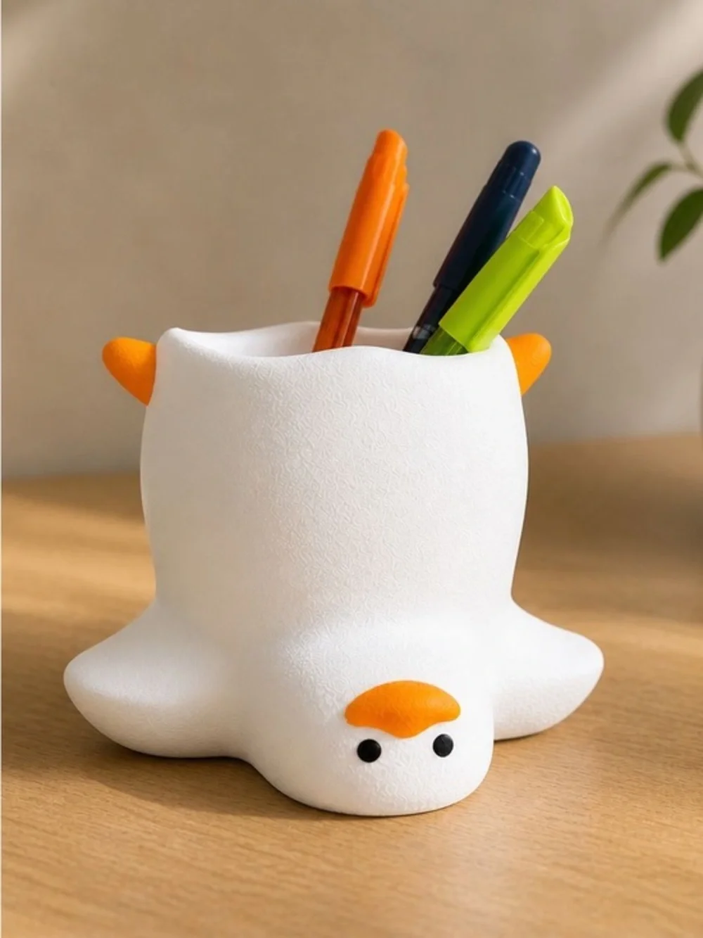 Cute Goose Pen Holder | 3D Printed Desk Organizer | Kawaii Pencil Cup